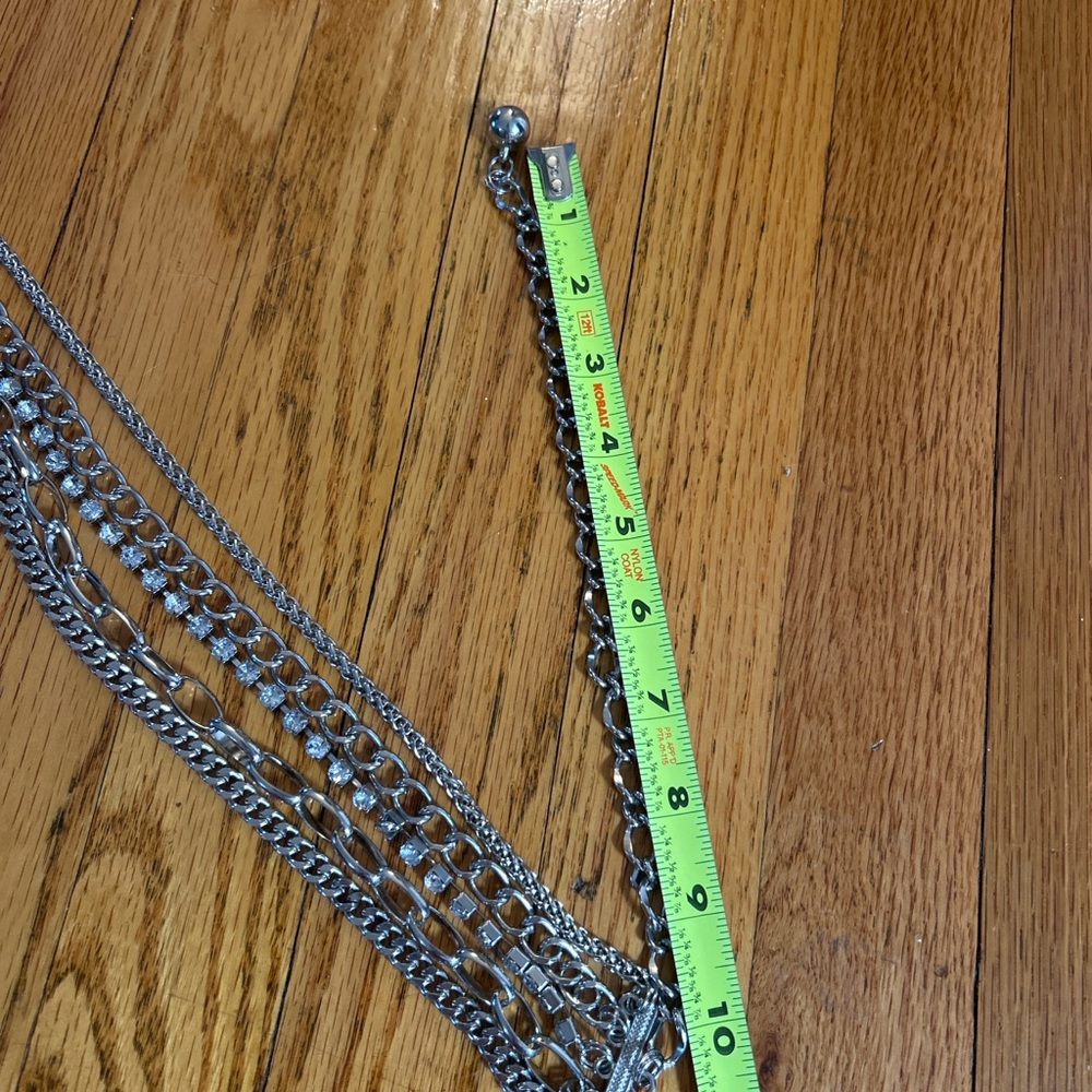 Silver Multi-Chain Statement Belt with Rhinestone… - image 4